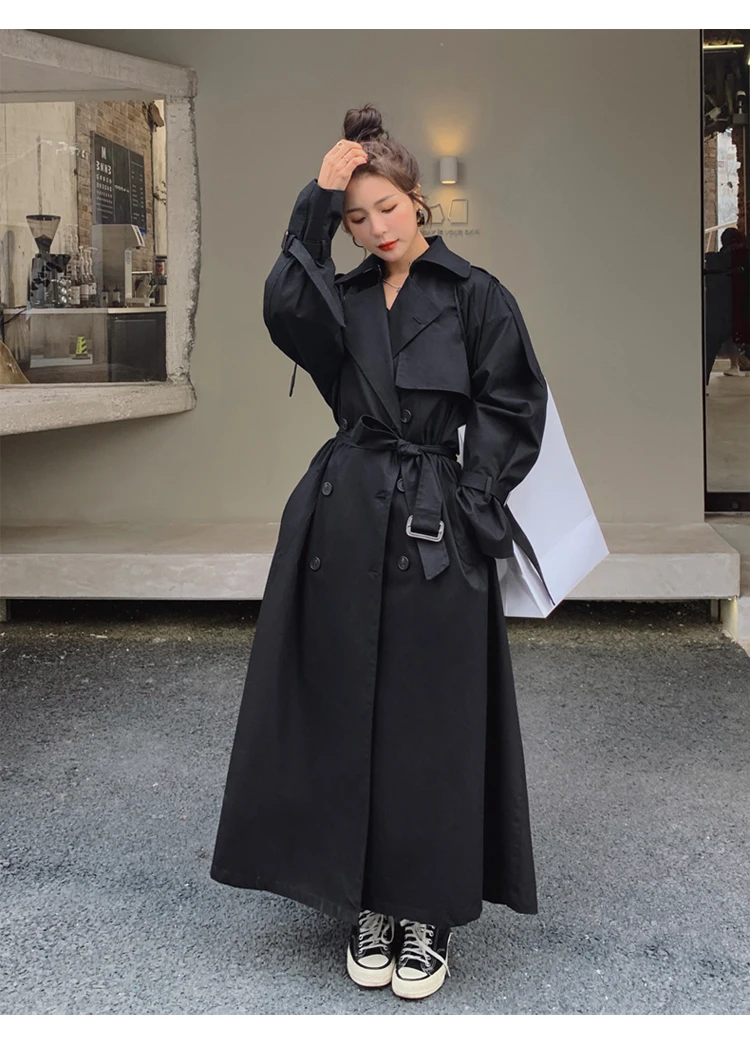 Long Double Breasted Trench Coat