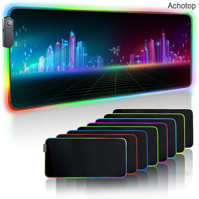 Large Office RGB LED Illumination Mouse Pad Mat Game Gamer Razer Gaming Mousepad Keyboard Compute Anime Desk Mat for CSGO 16