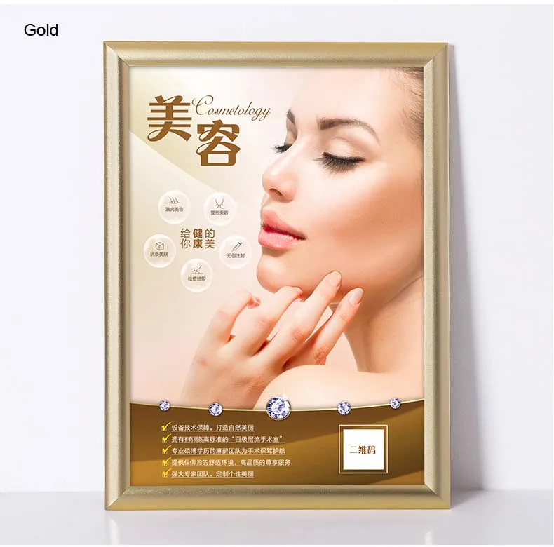 Gold 5 шт./партия) Алюминиевые держатели для плакатов с зажимом, металлические рамки для плакатов, настенные YAPF-004 - Цвет: Gold