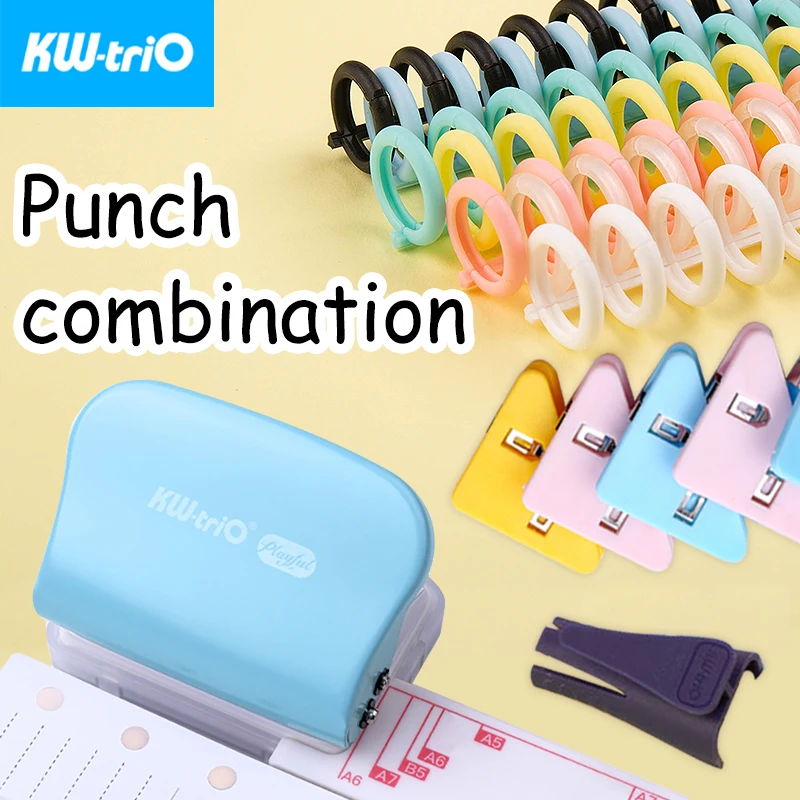 Holes Puncher Anti-slip 6 Holes Durable Paper Punch Tool with Positioning  Ruler Book Hole Punchers Student Stationery Tool