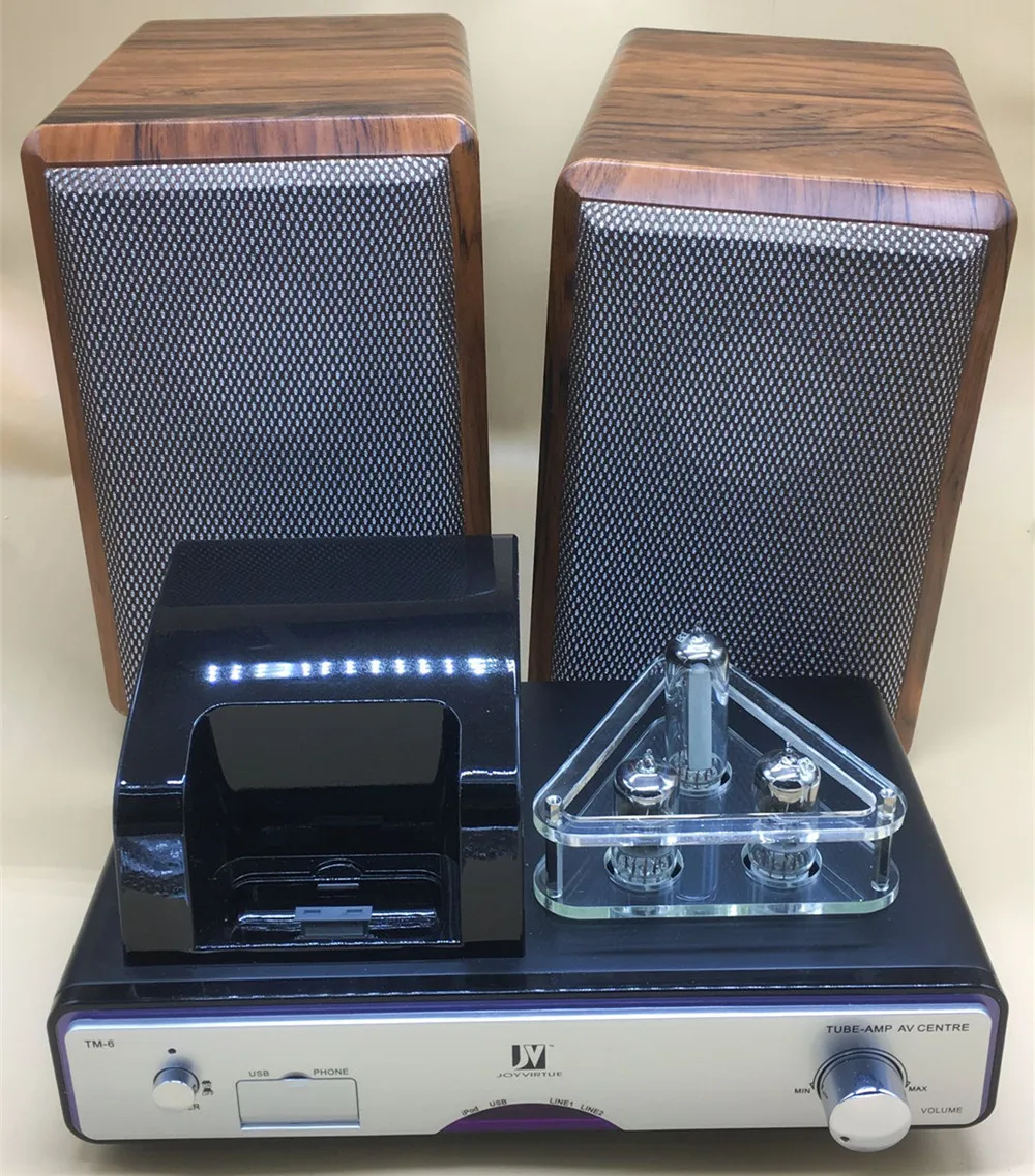 Английский Настольный TM6 ламповый амплитfier 6N2 cat-eye TM6 hifi с AKISUI 4 дюймов книжная полка динамик DVD плеер fever комбинация