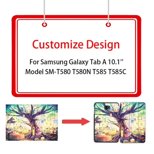 MTT чехол для samsung Galaxy Tab A A6, 10,1 дюймов, SM-T580, T585, мультяшный аниме, из искусственной кожи, откидная подставка, чехол для планшета, защитный чехол - Цвет: Custom Design