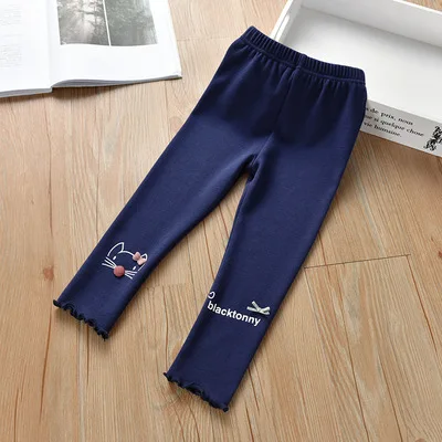 VIDMID Cute Rabbit Printed Girls Pants Winter Warm trousers Kids Baby Warm long pants clothing 2-6 years children pants 7071 28 - Цвет: as photo