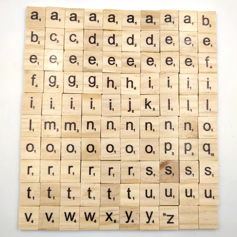 100pcs Lot English Letter Set Word Khaki Scrapbooking Numbers Alphabet Tile Wooden Letter Block Home Diy Crafting For Children Puzzles Aliexpress