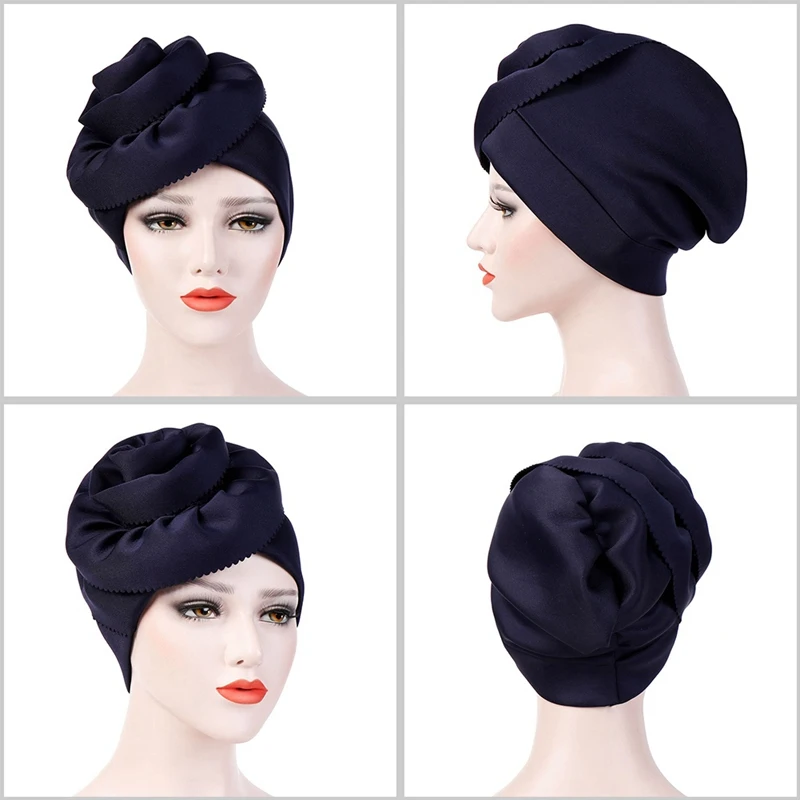Muslim Female Hats For Women Headscarf India Flower Turban Chemotherapy Wrap Caps For Ladies Cancer Chemo Hats Femme