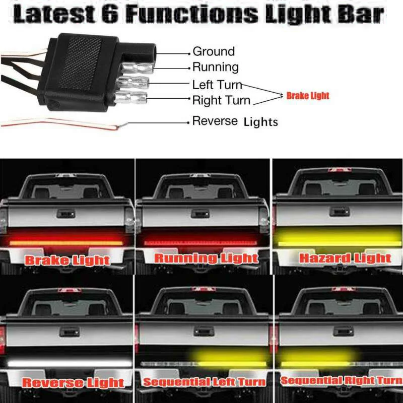 Светодиодный светильник 6 режимов 324-светодиодный светильник багажника грузовика 3 ряда 12 в задний тормозной сигнал светодиодный светильник