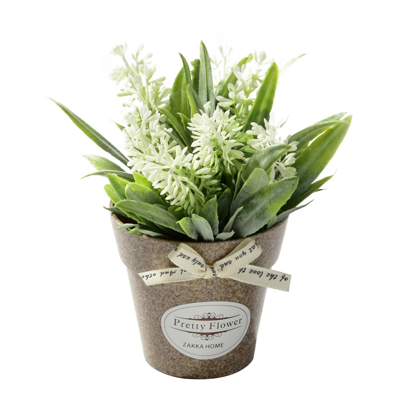 Искусственные растения искусственный цветок декоративный цветок Декор для дома, украшение из искусственных цветов для мини горшках бонсай Противоударная заданяя 1 комплект и ваза-50