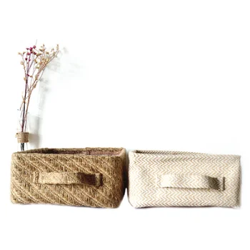 

1pc Seagrass Wickerwork Basket Rattan Foldable Hanging Fruit Pot Planter Woven Dirty Laundry Hamper Storage Basket ZM922