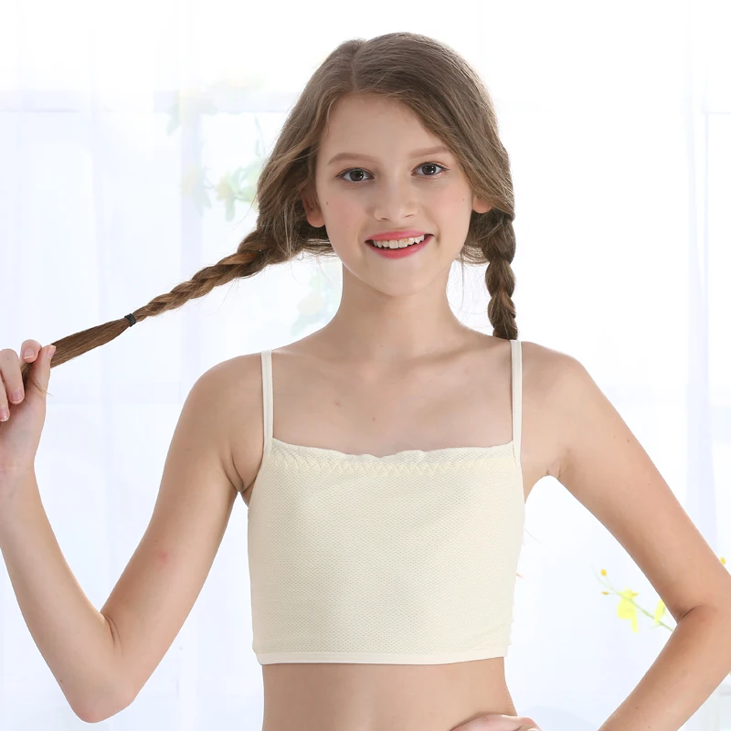 Gongzhuniuniu Puberty Young Kids Girls Thin Strap Vest Clothing - Spandex Teen Training Bra image 4