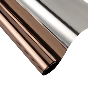 

4m Length Tea Silver Color Heat Insulation WIndow Film Sunscreen Fillm Solor Control Anti-UV One Way Perspective Glass Sticker