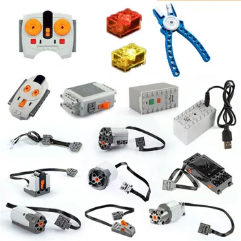 

New Motor Technic Series Train Power Functions With MOC Remote Control Battery Box 10254 Building Block Toys