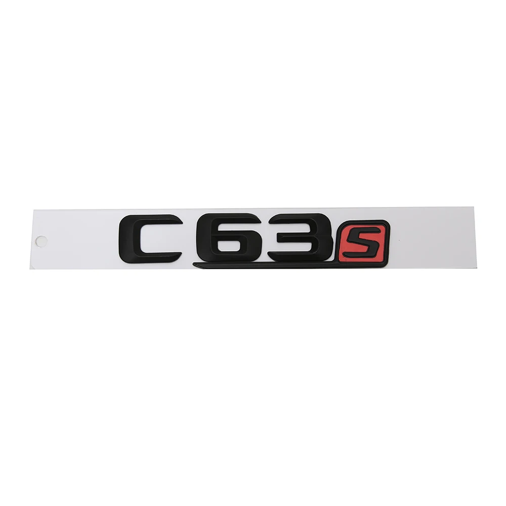 Блестящие черные значки с эмблемами в багажнике для C63 s 2017 2019|Наклейки на