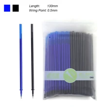 130 мм/51,1" стираемая гелевая ручка заправка выдвижной 0,5 мм синие Черные чернила цветная игла наконечник ручка заправка офисные школьные принадлежности 100 шт
