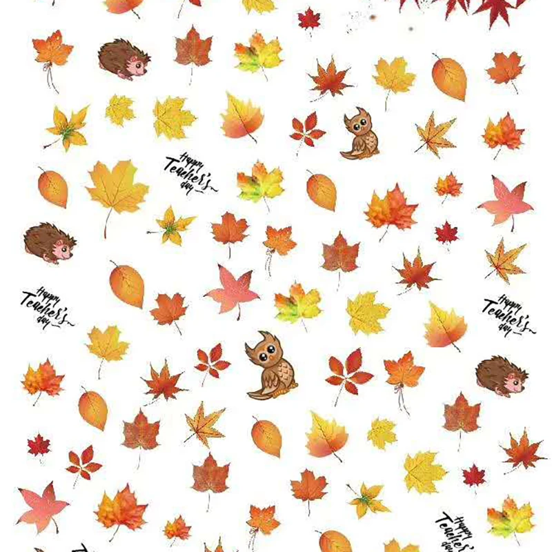

1pcs Leaves Designs Water Stickers For Nail ,Maple Leaf Cartoon Transfer Nail Art Sliders,Autumn Decals Manicure Decoration &HT&