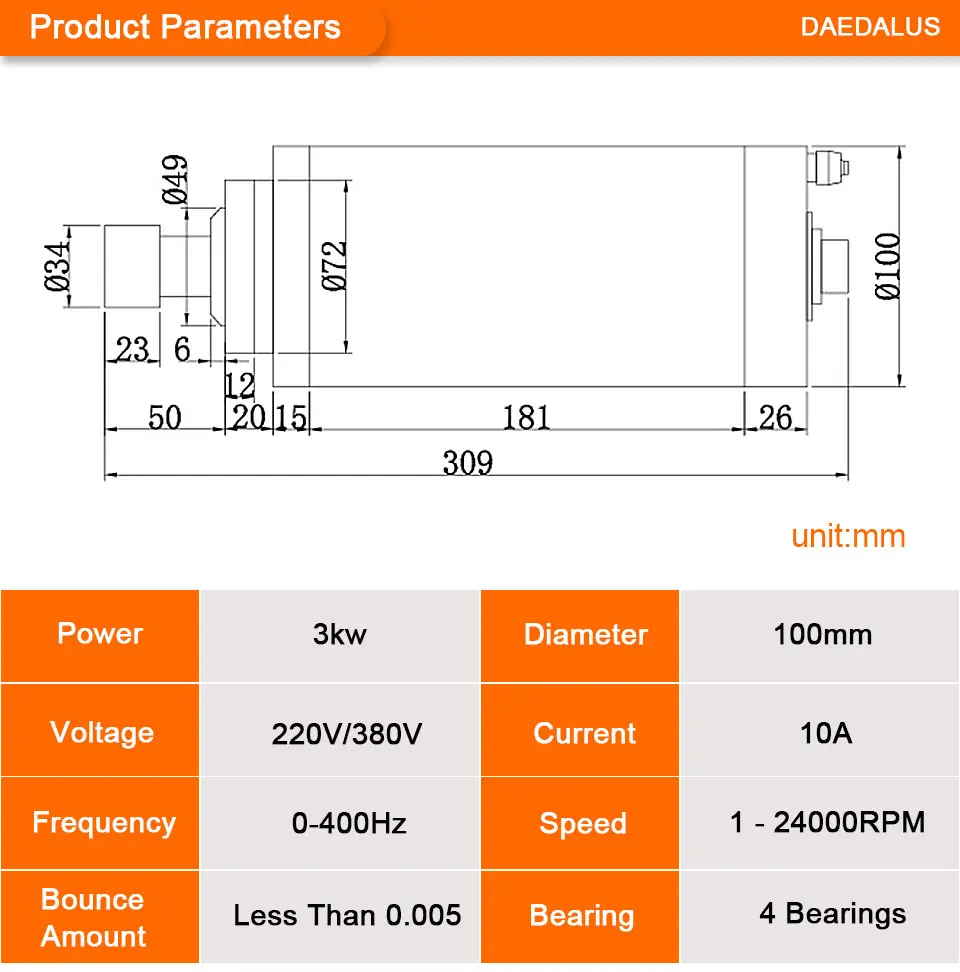 3KW с водяным охлаждением шпинделя 220 V ЧПУ шпинделя МОТОР 3KW VFD преобразователь 100 мм Монтажный зажим 13 шт ER20 цанговый 75 W Водяной насос