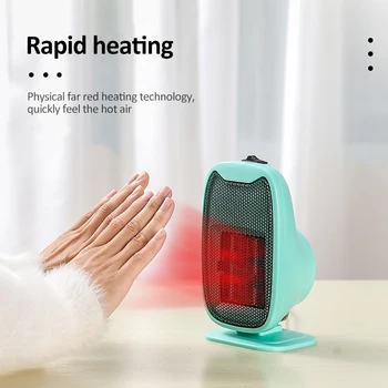 

Electric Heater Mini Portable Plug-in Personal Space Warmer Hot Cold for Indoor Heating house office Upright Adjustable Heater
