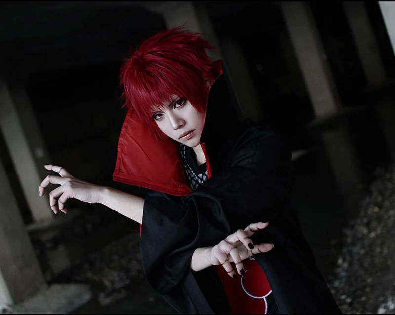 

Anime Costume Cosplay Naruto Windbreaker Uchiha Mustela Cloak Red Cloud Robe Xiao Organization Stand Collar Clothing