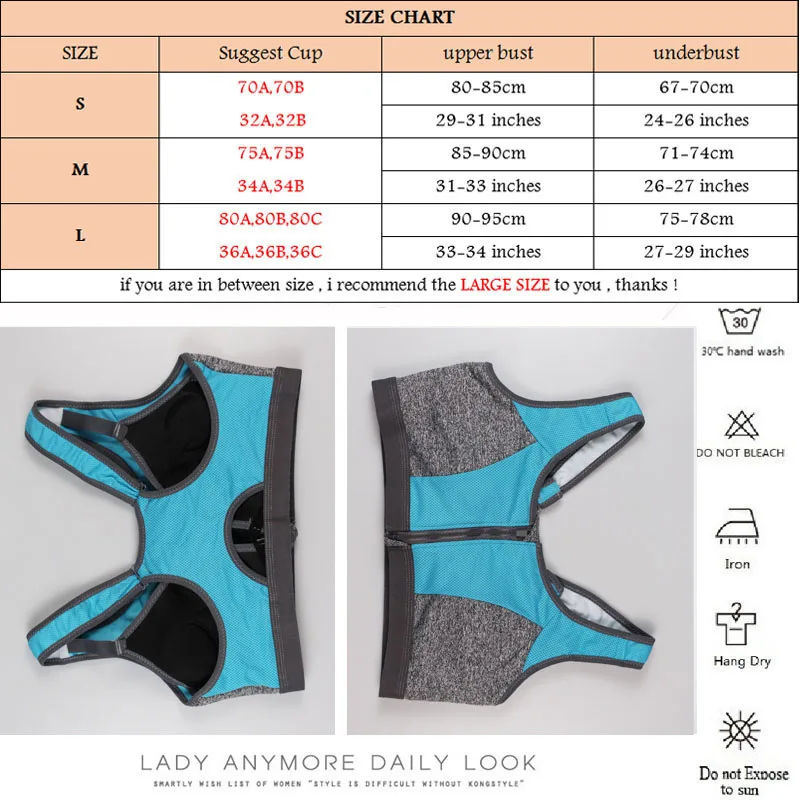 SEXYWG Women Zipper Push Up Sports Bras Shockproof Underwear Running Vest Gym Workout Running Tops Sportswear Yoga Sport Top
