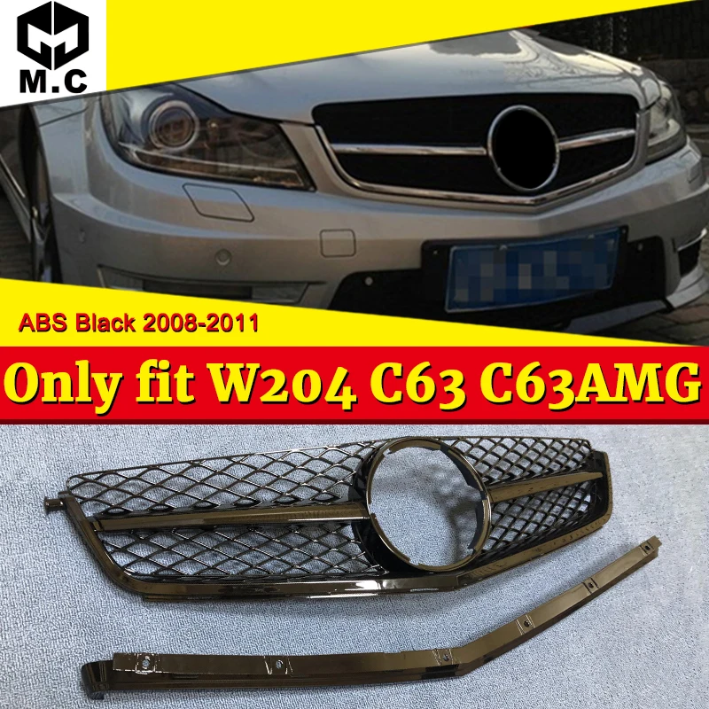 C class W204 C200 C250 C300 подходит только для W204 C63 C63AMG ABS Черная Спортивная Передняя решетка решетки вид передняя решетка без знака 2008-11