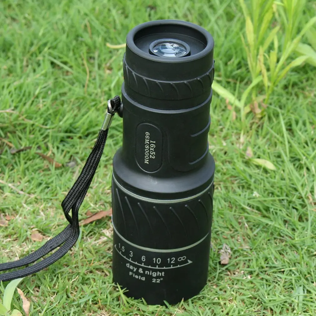 Portable 16 X 52 High Over Binoculars Telescope Monocular 66 / 8000M Plastic Binoculars Outdoor Black Outdoor Sports Telescope