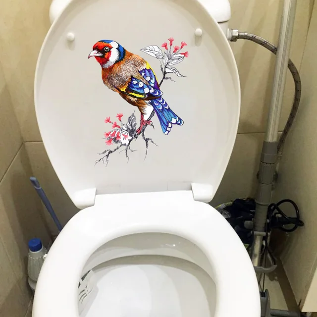 Zttzdy 19,9 × 25,3 Cm Klasszikus Virágok És Madarak Hálószoba Fali Dekoráció Matricák Fürdőszoba Wc-Matricák T2-1340 - Image 3