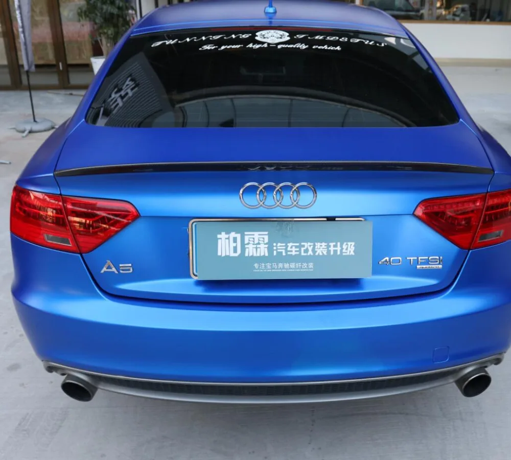 Углеродное волокно заднего крыло багажника выступ Спойлеры подходит для 09-16 Audi A5 S5 4-двери 2009
