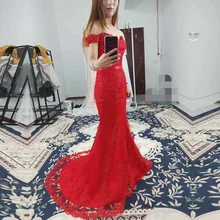 NBS018 robe de soiree настоящий образец полностью платье-русалка, украшенное бусинами вечернее платье красные вечерные одежды платье для девочек