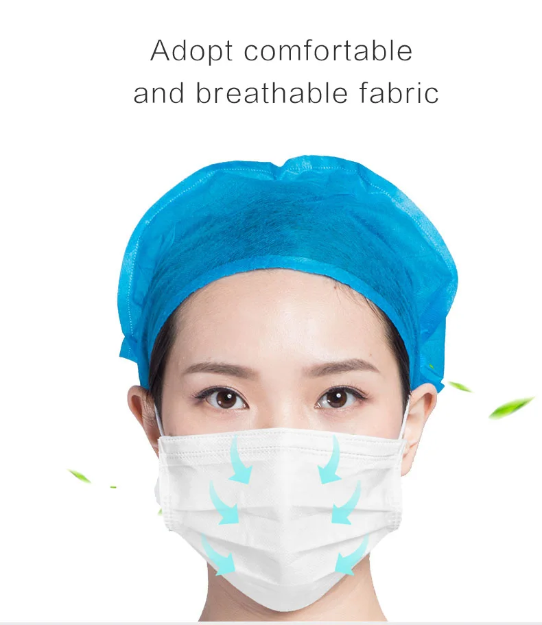 

40 Pcs Disposable White 3-Layers Non-woven Mouth Face Mask Hypoallergenic Anti-Dust Earloop Mask