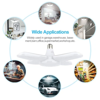 

Led Garage Light, 80W Deformable Led Garage Lights With 4 Adjustable Panels Illuminator360 Garage Led Light