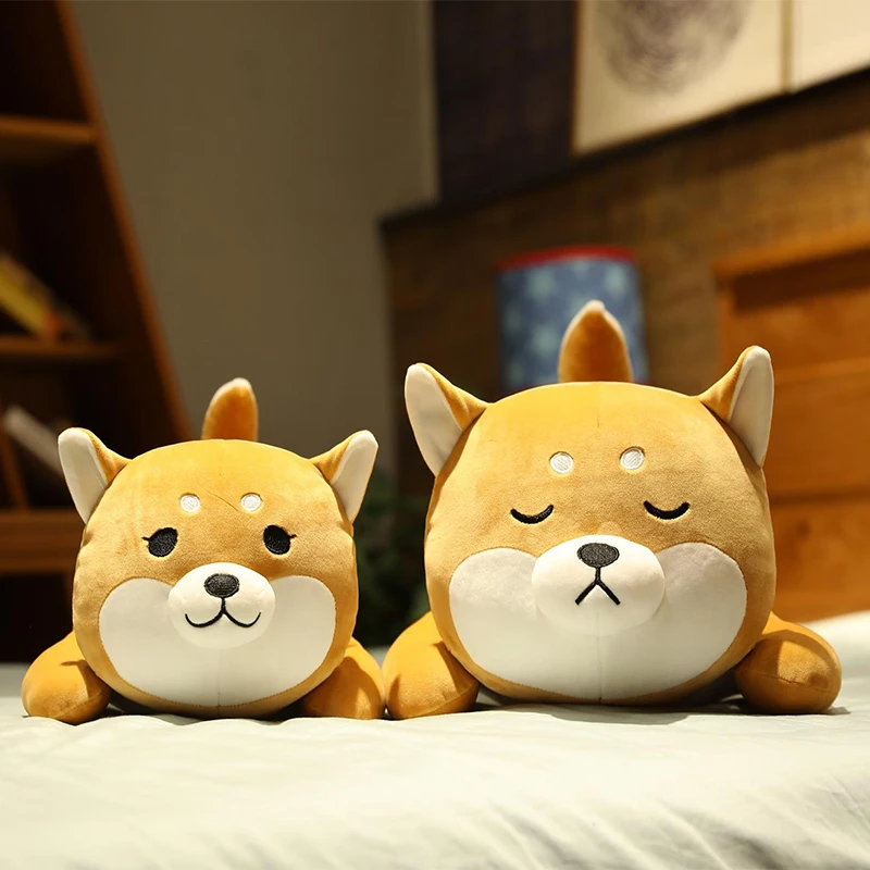 Corgi Shiba Inu Dog Plush Toys Lying Husky Pillow Stuffed Soft Animal Dolls Children Baby Gift Just6F