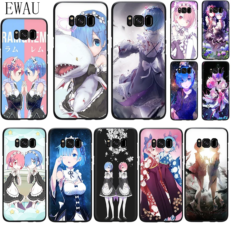 Силиконовый чехол для телефона EWAU Rem и Ram Re Zero Samsung S6 S7 Edge S8 S9 S10 Note 8 9 10 plus S10e lite |