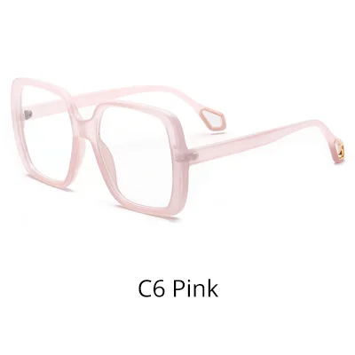 C6 Pink Ralferty, женские очки, оправа, женские очки, оправа, большие квадратные красные прозрачные очки, без диоптрий, близорукость, очки W192149 - Цвет оправы: C6 Pink
