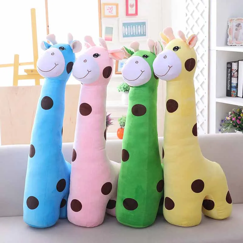 

90cm 4 patterns Soft plush Giraffe figurine Real life sika deer dolls stuffed animal pillows Large chair cushions sofa ornaments