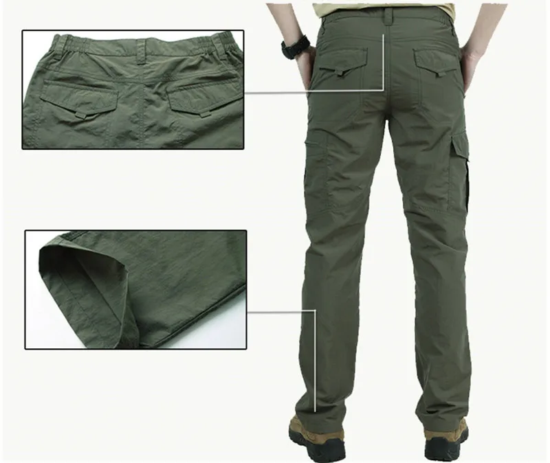 Description Picture 6 of itemMen's Outdoor Hiking Pants Summer Mountain Climbing Fishing Quick Dry Trousers Army Trekking Sport Waterproof Lightweight Pants