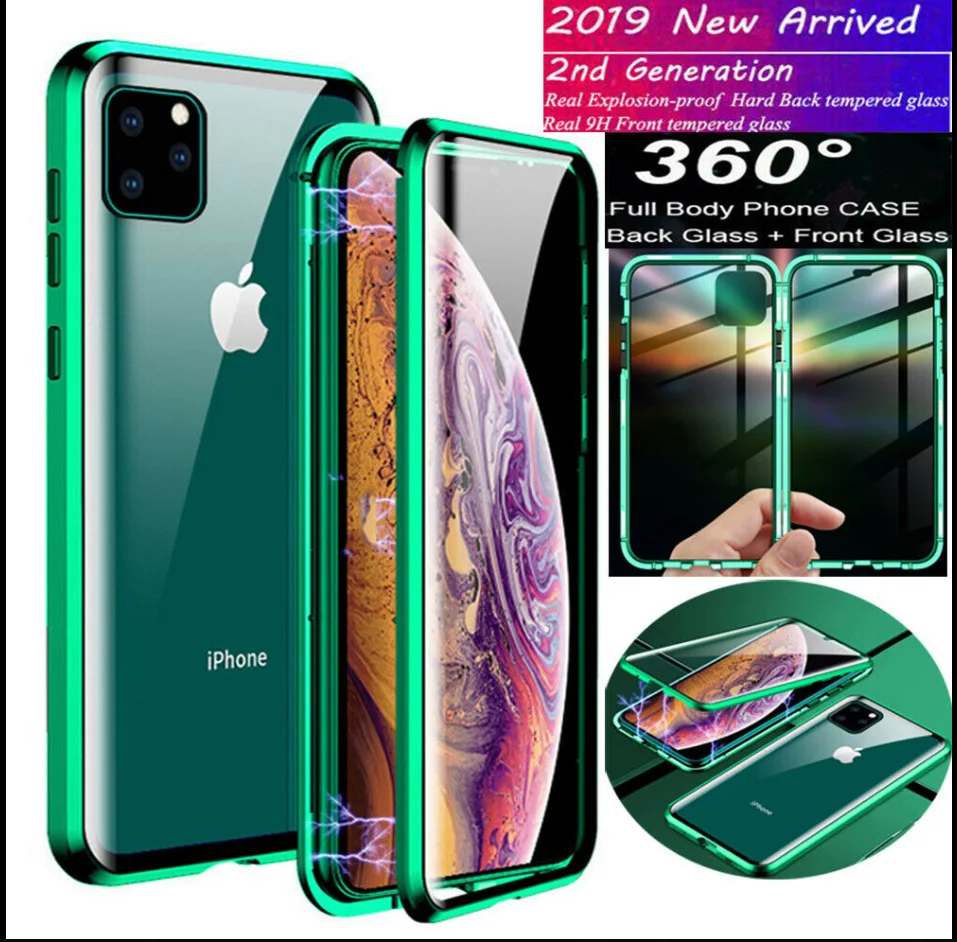 

Applicable iPhone 11 Pro MAX Magnetic Double Side Glass Met