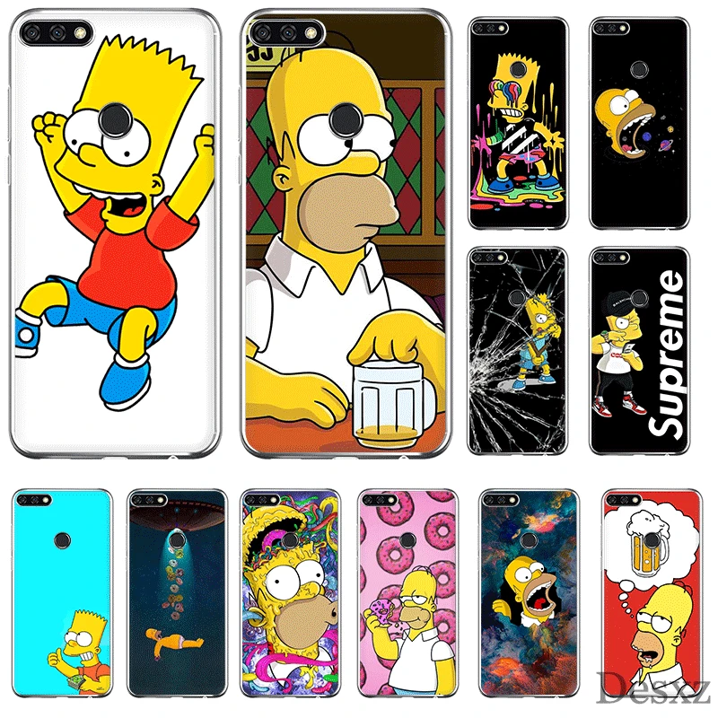 

Mobile Phone Case For Huawei Mate 30 10 20 Pro Lite Y6 Y7 Y9 Nova 2i 3i 5i 2 3 4 Cover The Simpsons Funny Cute Cartoons Black