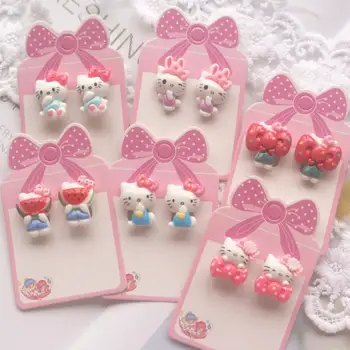 

Super Cute Animals Cats Hello Kitty Fashion Clip on Earrings for Kids Girls Earrings Jewelry No Pierced Children Safe Earrings