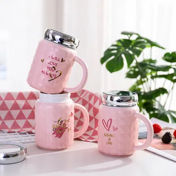 

Pink Mug Office Household Drinking Cup Couple Student Gift Gift Cup Ceramic Cup Cups and Mugs Coffee Mugs Travel Coffee Mug
