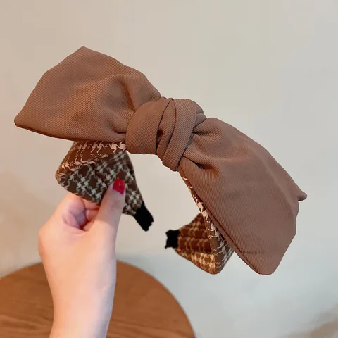 Color Simple Style Elastic Bows Headband Hair Hoop Accessories for Girls Hair