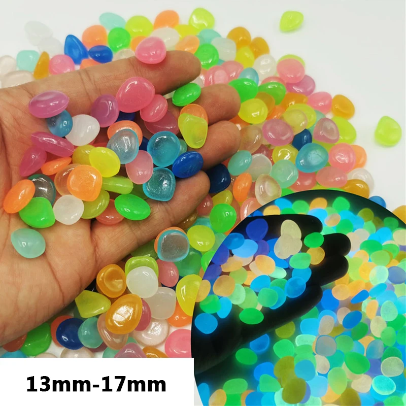 300 pcs/Pack Luminous Little Stones Garden Decor Glow In Dark Decorative Outdoor Fish Tank Rocks