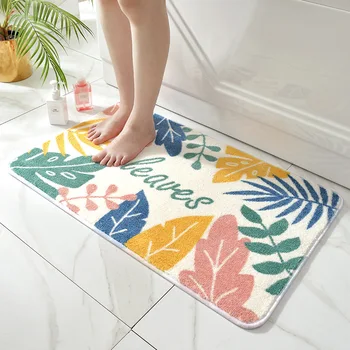 

Modern Household Bathroom Absorbent Carpet Fast Water Absorption Soft Skin-friendly Non-slip Fluff-intensive Durable Easy Care