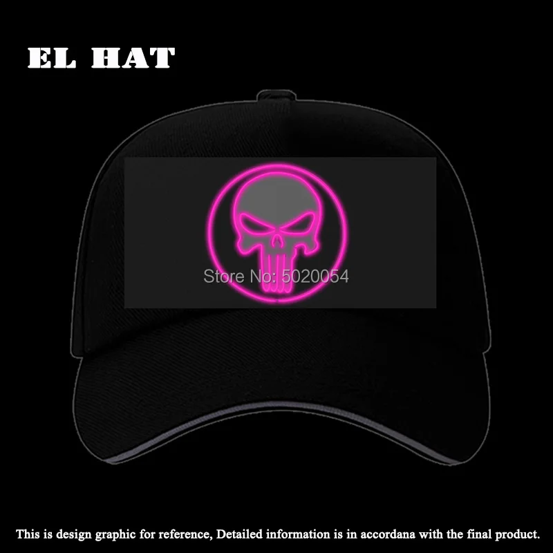 Ночной светящийся EL Wire Бейсбольная Кепка Snapback Hat Dance DJ светодиодный светильник хип-хоп кепка s Flash Letter Hat на заказ Suppport - Цвет: Pink
