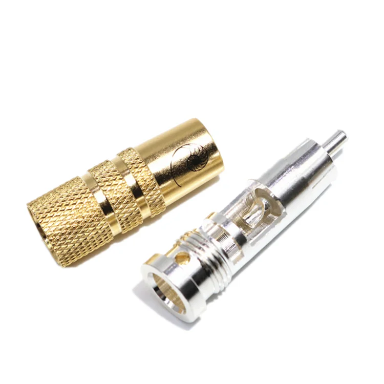 XSSH аудио hifi 4 шт. RCA+ 4 шт. термоусадочная трубка латунь медь с серебряным покрытием Аудио Видео rta-штекер RTA pulg