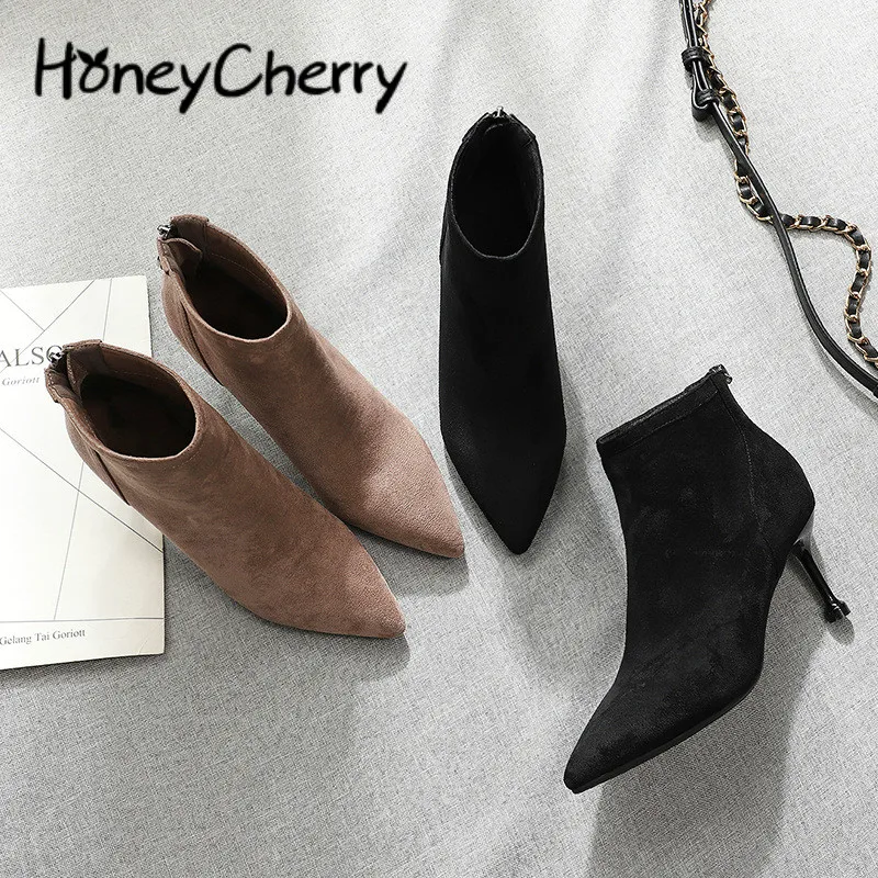 

Autumn And Winter Ankle Boots For Women 2019 New Women Boots Thin Heels High Heels Winter Women Shoes Boots