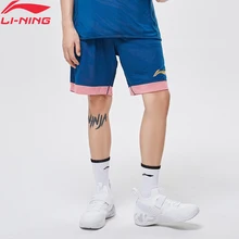 Li-Ning мужские CBA баскетбольные шорты для соревнований, полиэстер, облегающие спортивные шорты с подкладкой AAPP311 MKD1661