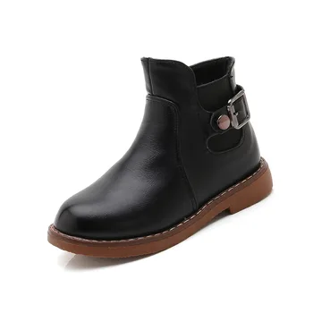 

Kid Martin Winter Fashion Snow Big Girl Ankle Waterproof Boots Leather Little Girls Shoes 2019 new 4 5 6 7 8 9 10 11 12 Year Old