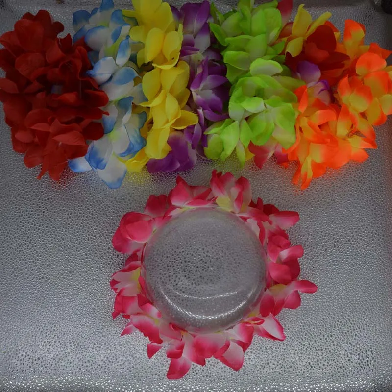 Светильник светящийся гавайский танец хула Луау цветок лиис гирлянда ожерелье Цветочный венок для женщин и девочек на день рождения рейв неоновый светодиодный вечерние свадебные
