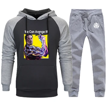 

Male Cool Tony Stark Iron A Set Of Clothes 2020 Warm Winter Spring Tracksuits Raglan Sleeve Fashion Hoodies Mans Leisure Hoody