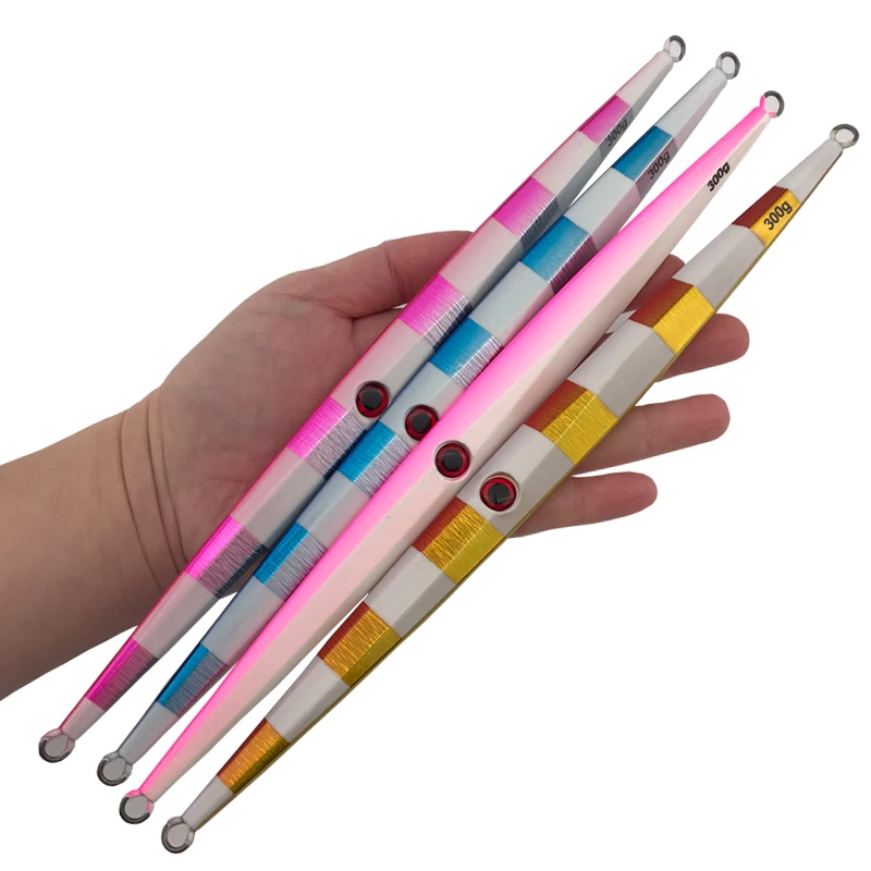 OBSESSION Luminous Artificial metal jig swimbait 200g 300g Slow jigging lure lead Saltwater fishing lure accessories pencil bait