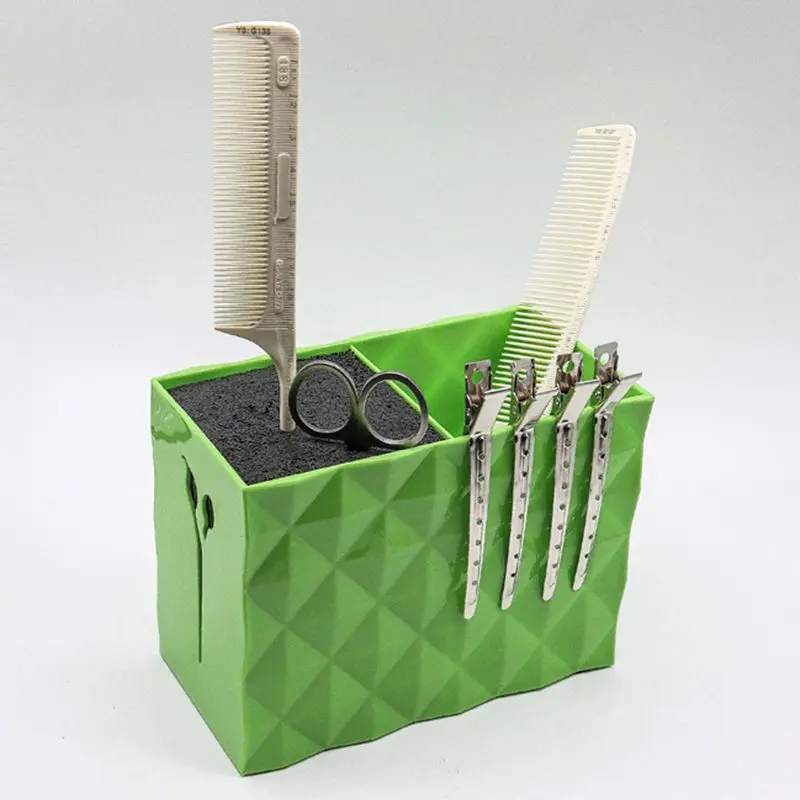 Двухрядное хранилище для ножниц, пластиковая практичная коробка для стрижки, парикмахерская расческа, ножницы, вставляемая стойка